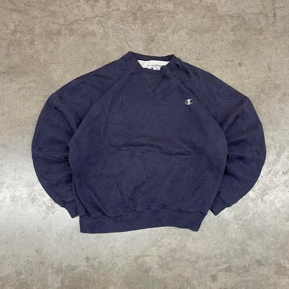 Champion Vintage 90s Navy Crewneck Sweatshirt Boxy Fit Men's L